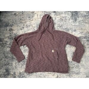 Carhartt Women's Newberry‎ Hoodie Medium Maroon Heather Relaxed Fit Cowl Neck